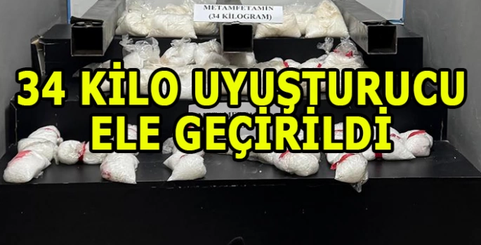 34 Kilogram sentetik uyuşturucu ele geçirildi