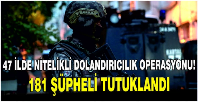 47 ilde nitelikli dolandırıcılık operasyonu: 181 şüpheli tutuklandı