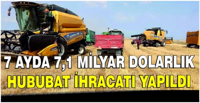7 ayda 7,1 milyar dolarlık hububat ihracatı yapıldı
