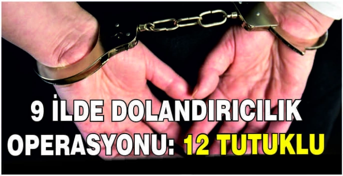 9 ilde dolandırıcılık operasyonu: 12 tutuklu