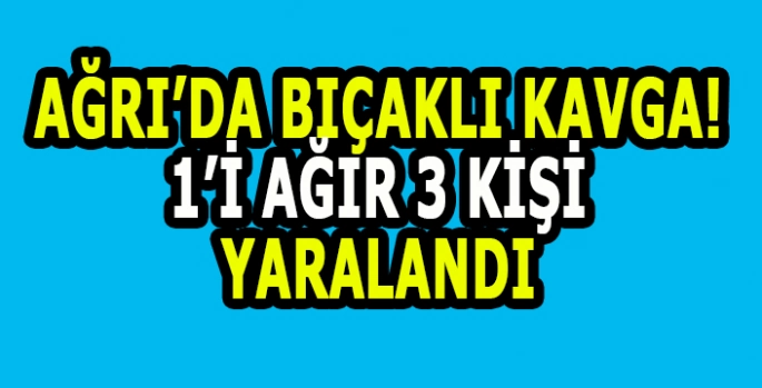 Ağrı’da bıçaklı kavga: 1’i Ağır 3 yaralı!
