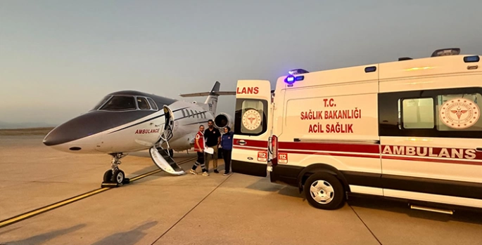 Ağrı'da kalp hastası bebek ambulans uçakla Ankara'ya nakledildi