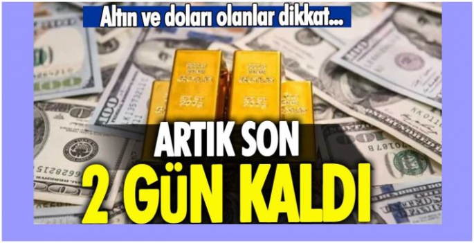 Altın ve doları olanlar dikkat: Son 2 gün kaldı