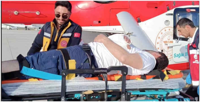  Ambulans helikopter 40 yaşındaki hasta için havalandı