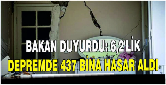 Bakan duyurdu: 6,2'lik depremde 437 bina hasar aldı