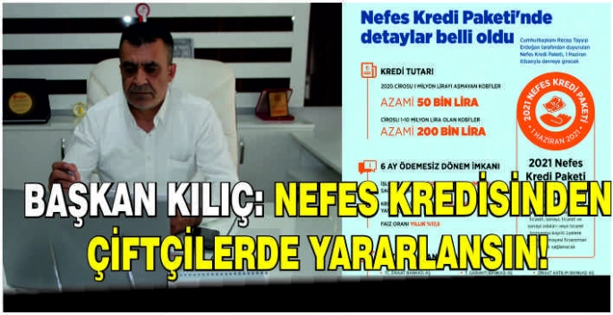 Başkan Kılıç: Nefes kredisinden çiftçilerde yararlansın!