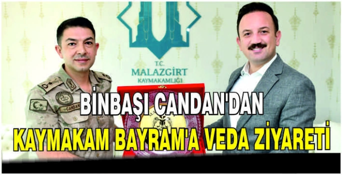 Binbaşı Candan’dan Kaymakam Bayram’a veda ziyareti