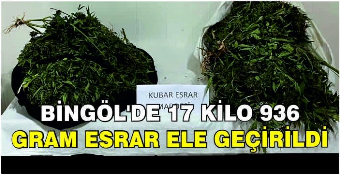 Bingöl'de 17 kilo 936 gram esrar ele geçirildi