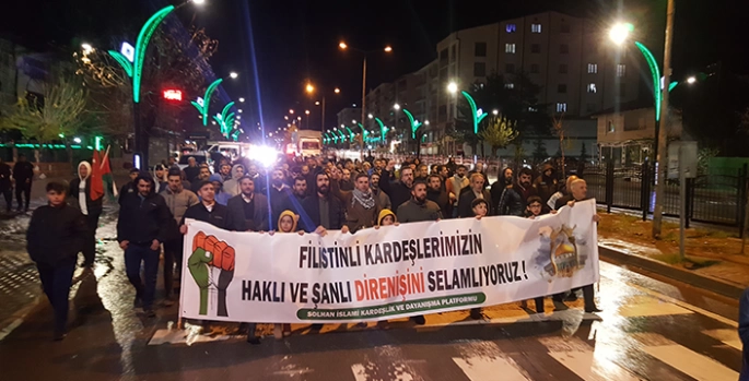 Bingöl'de vatandaşlar Gazze'ye destek için yürüdü