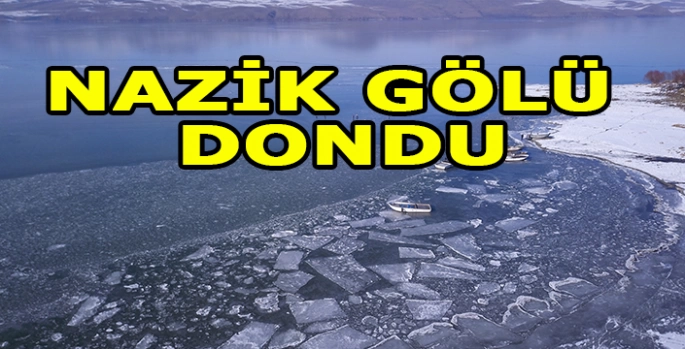 Bitlis'teki Nazik Gölü'nün yüzeyi buz tuttu