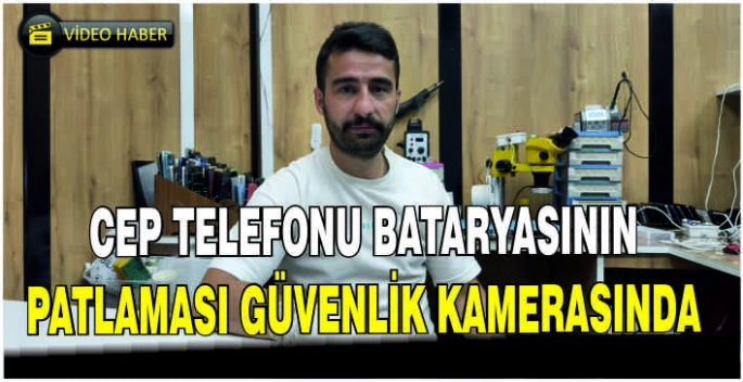 Cep telefonu bataryasının patlaması güvenlik kamerasında