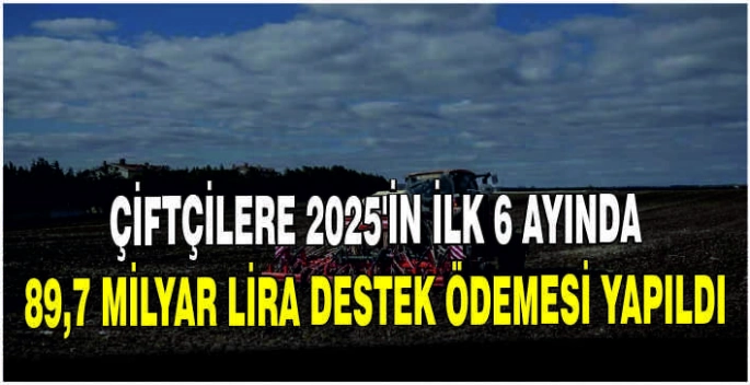 Çiftçilere 2025'in ilk 6 ayında 89,7 milyar lira destek ödemesi yapıldı