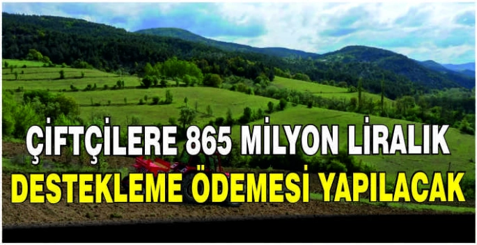 Çiftçilere 865 milyon liralık destekleme ödemesi yapılacak