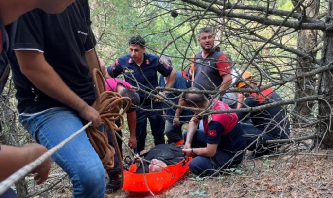Dere yatağına düşen kişi kurtarıldı
