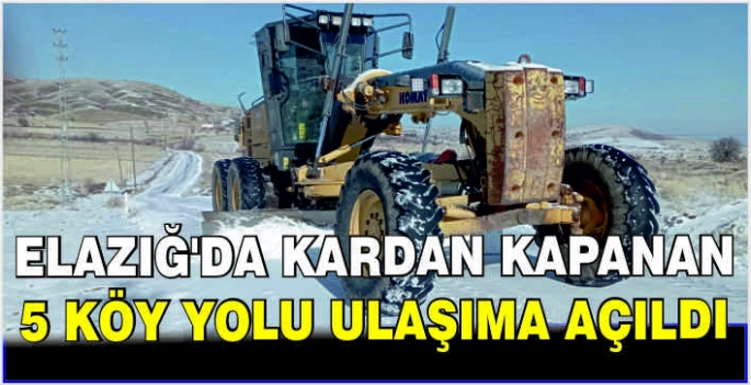 Elazığ'da kardan kapanan 5 köy yolu ulaşıma açıldı