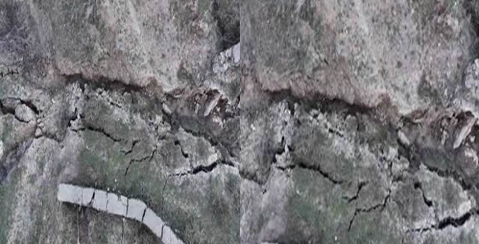 Elazığ merkezli depremin etkisi, Bingöl'de su kanalında kayma ve yarıklara neden oldu