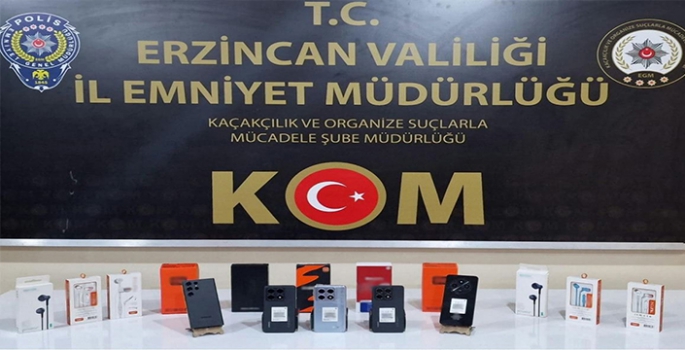 Erzincan’da kaçak cep telefonu operasyonunda 1 şüpheli yakalandı
