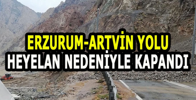 Erzurum-Artvin yolunda heyelan nedeniyle ulaşım sağlanamıyor