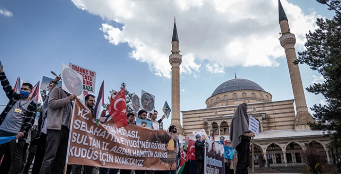 Erzurum'da Filistin ve Doğu Türkistan'a destek yürüyüşü düzenlendi