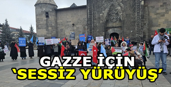 Erzurum'da hekimler ve sağlık çalışanları, Gazze için sessiz yürüyüş yaptı