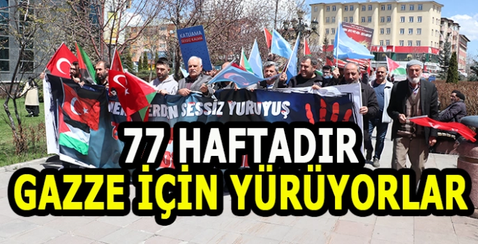 Erzurum'da sağlık çalışanları 77 haftadır Gazze için yürüyor