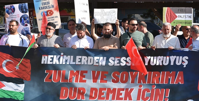 Erzurum'da sağlık çalışanları 87 haftadır Gazze için yürüyor