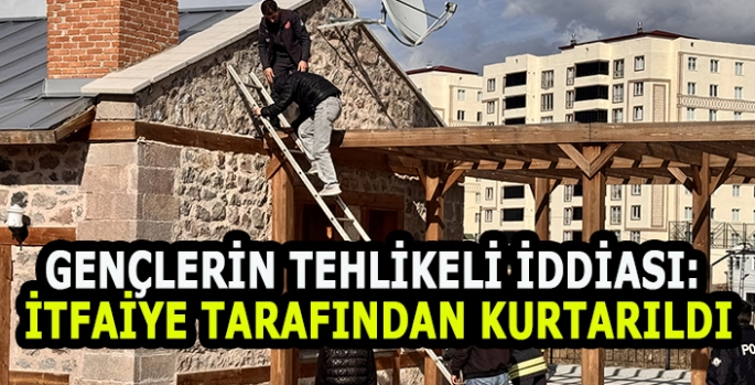 Gençlerin Tehlikeli İddiası: Çatıya Çıkan Genç İtfaiye Tarafından Kurtarıldı