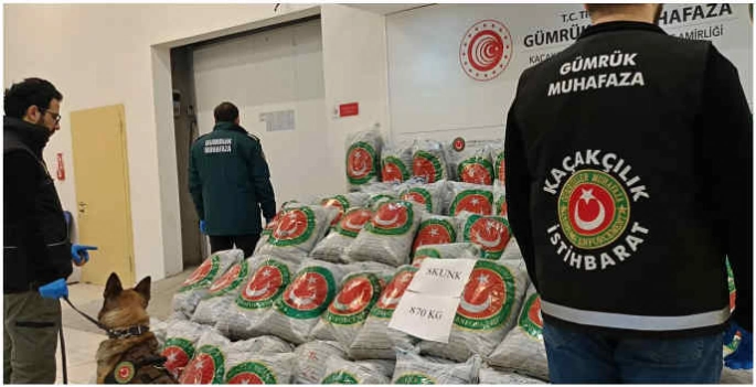 Gümrükte 870 kilo uyuşturucu ele geçirildi