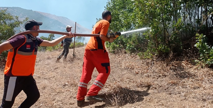 Hakkari'de ağaçlık alanda çıkan yangın söndürüldü