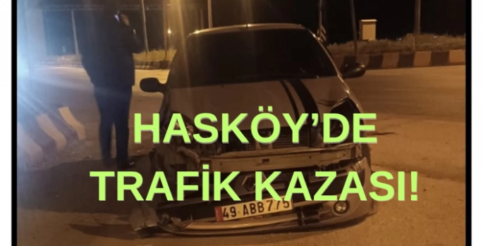 Hasköy’de gece saatlerinde trafik kazası! 