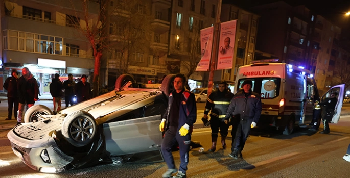 Iğdır'da devrilen otomobilin sürücüsü yaralandı