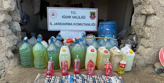 Iğdır'da gümrük kaçağı akaryakıt sigara ve alkol ele geçirildi