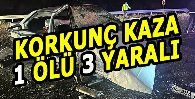 İki otomobilin çarpıştığı kazada 1 kişi öldü 3 kişi yaralandı