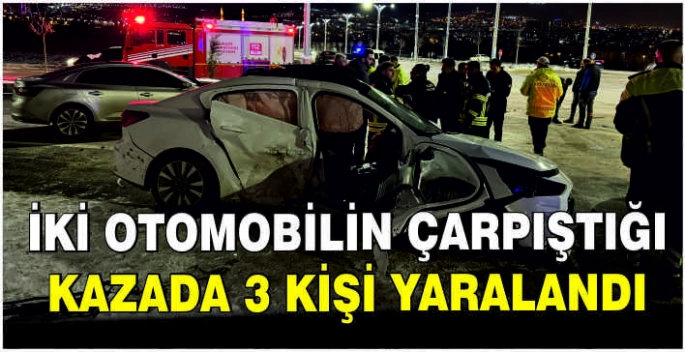 İki otomobilin çarpıştığı kazada 3 kişi yaralandı