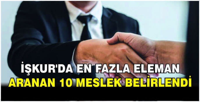 İŞKUR'DA en fazla eleman aranan 10 meslek belirlendi