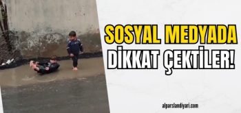 Şu güzelliğe bakın! Malazgirt'te etkili olan yağışta çocukların eğlencesi sosyal medyada gündem oldu!