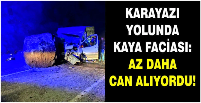 Karayazı yolunda kaya faciası: Az daha can alıyordu!