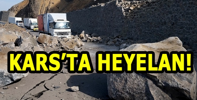 Kars'ta heyelan ulaşımı aksattı