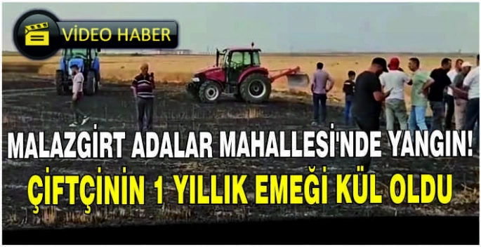 Malazgirt Adalar Mahallesi’nde yangın: Çiftçinin 1 yıllık emeği kül oldu