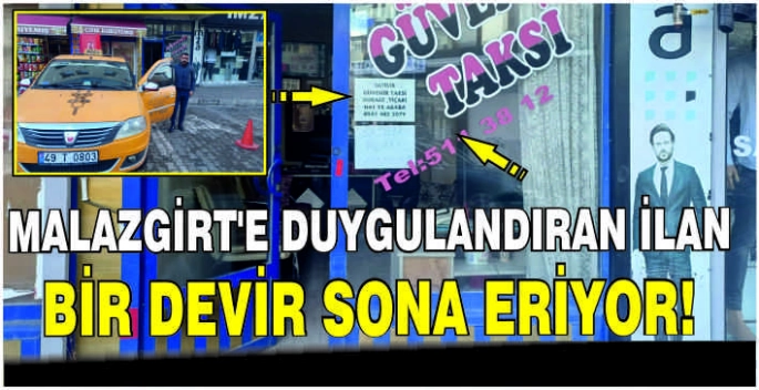 Malazgirt’e duygulandıran ilan durağın camına yapıştırıldı: Bir devir sona eriyor!