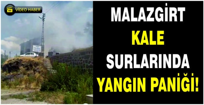 Malazgirt Kale Surlarında yangın paniği!