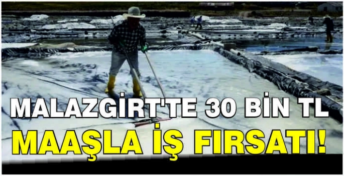 Malazgirt’te 30 bin TL maaşla iş fırsatı!