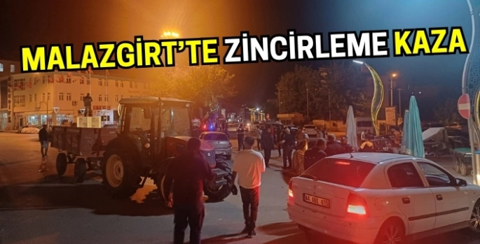 Malazgirt’te akşam saatlerinde zincirleme kaza!