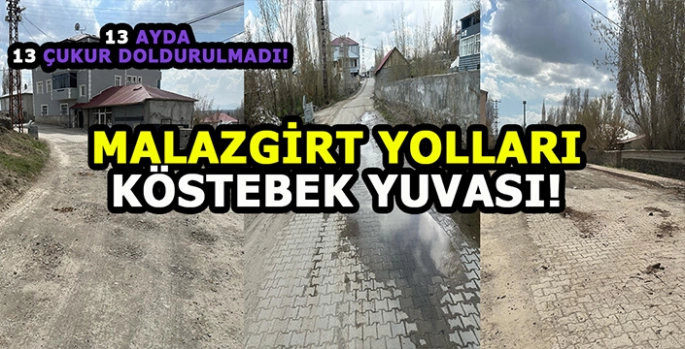 Malazgirt’te yollar köstebek yuvası: 13 Ayda 13 çukur doldurulmadı!