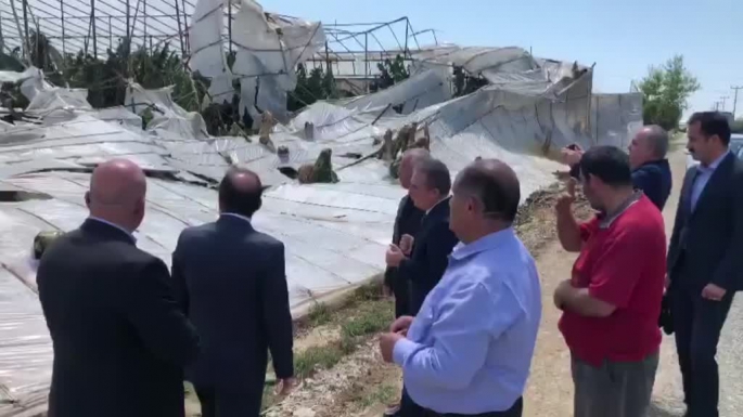 Mersin Valisi Pehlivan, Anamur'da hortumda zarar gören alanları inceledi