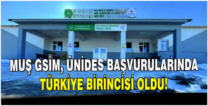 Muş GSİM ÜNİDES başvurularında Türkiye birincisi oldu!