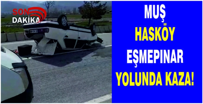 Muş Hasköy Eşmepınar yolunda kaza