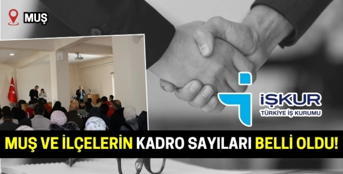 Muş Malazgirt Bulanık Varto Korkut ve Hasköy’de İŞKUR üzerinden alım yapılacak: Merkez ve ilçelerin kadro sayıları belli oldu!
