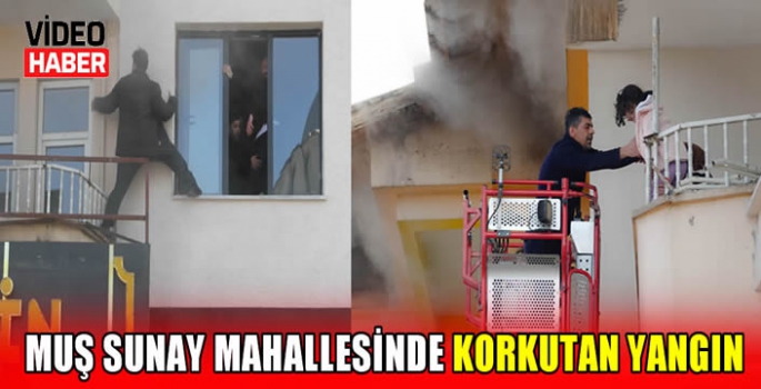 Muş Sunay Mahallesinde Korkutan Yangın