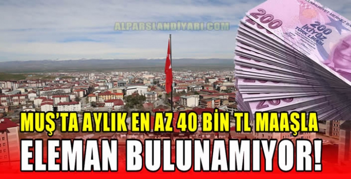 Muş’ta aylık en az 40 bin TL maaşla eleman bulunamıyor!